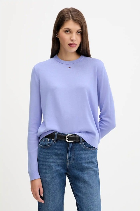 Tommy Jeans sweter bawełniany kolor czarny lekki DW0DW20159 - zdjęcie produktu nr 1