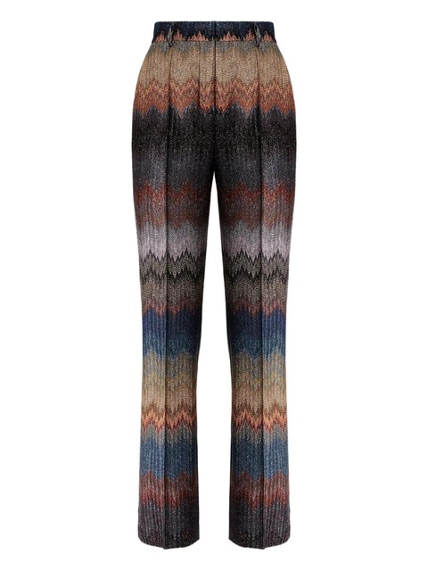 Missoni zigzag-pattern glitter-effect trousers - Grey - zdjęcie produktu nr 1