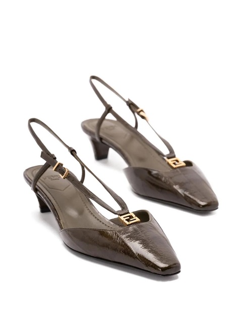 FENDI 40mm slingback pointed-toe heeled pumps - Green - zdjęcie produktu nr 2