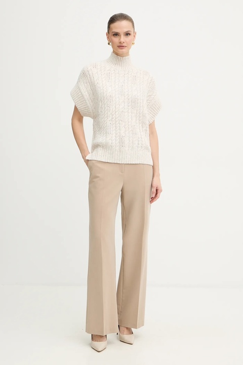 Morgan sweter damski kolor beżowy ciepły z golfem MPIKI - zdjęcie produktu nr 2