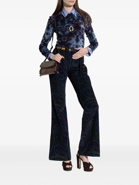 ETRO velvet-finished top - Blue - zdjęcie produktu nr 2