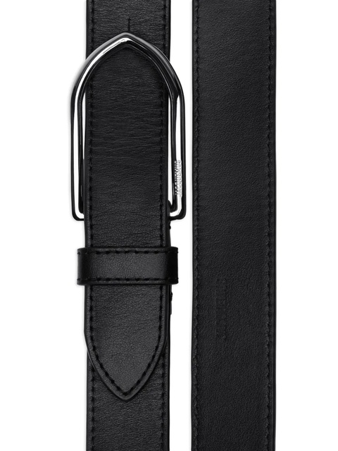 Jacquemus The Bambino engraved-buckle leather belt - Black - zdjęcie produktu nr 2