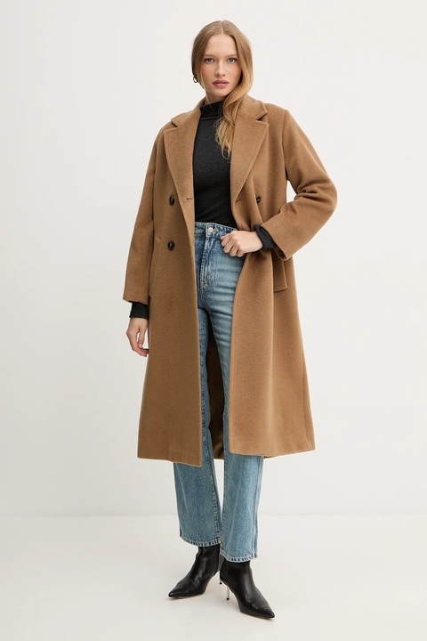 Weekend Max Mara płaszcz z dodatkiem wełny ZUFOLO kolor zielony 2525016092600 - zdjęcie produktu nr 2