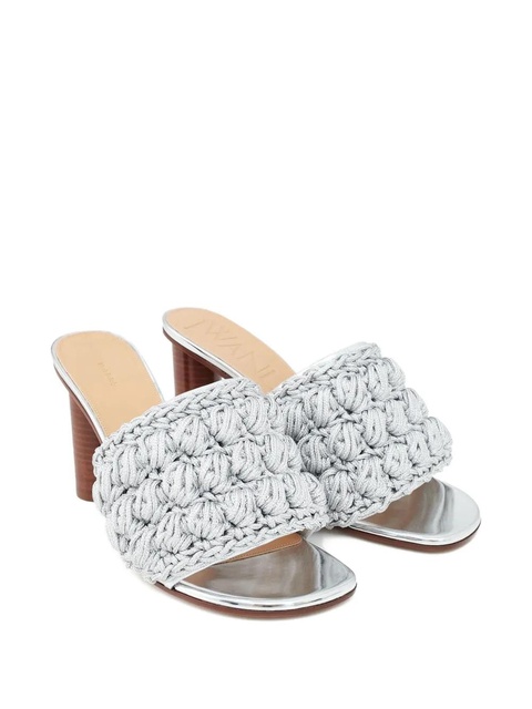 JW Anderson 90mm braided heeled sandals - Silver - zdjęcie produktu nr 1