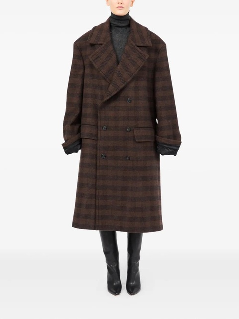 MM6 Maison Margiela checked double-breasted coat - Brown - zdjęcie produktu nr 2