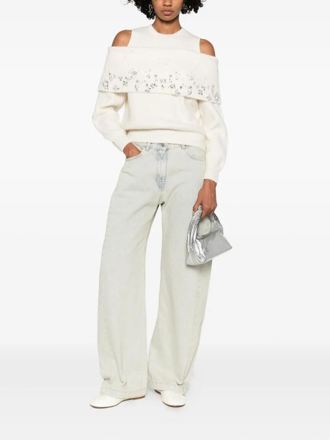 Maje rhinestone-embellished cold-shoulder top - White - zdjęcie produktu nr 2