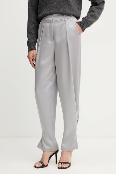 Twinset spodnie damskie kolor szary proste high waist 252AP2413 - zdjęcie produktu nr 1