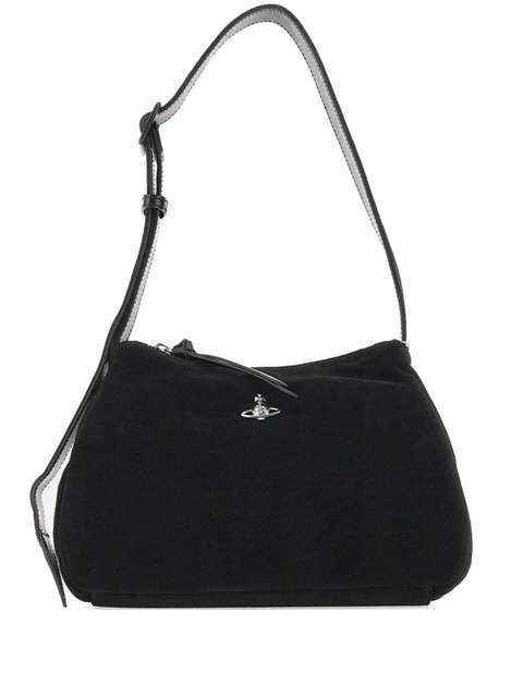 Vivienne Westwood Orb-embellished velvet shoulder bag - Black - zdjęcie produktu nr 1