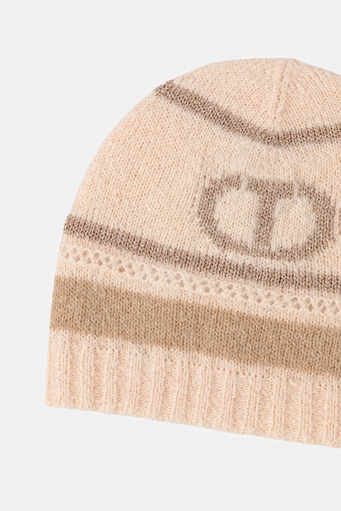 Twinset czapka z wełną kolor brązowy 252TO5591 - zdjęcie produktu nr 2