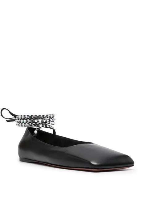 Amina Muaddi Ane leather ballerina shoes - Black - zdjęcie produktu nr 2