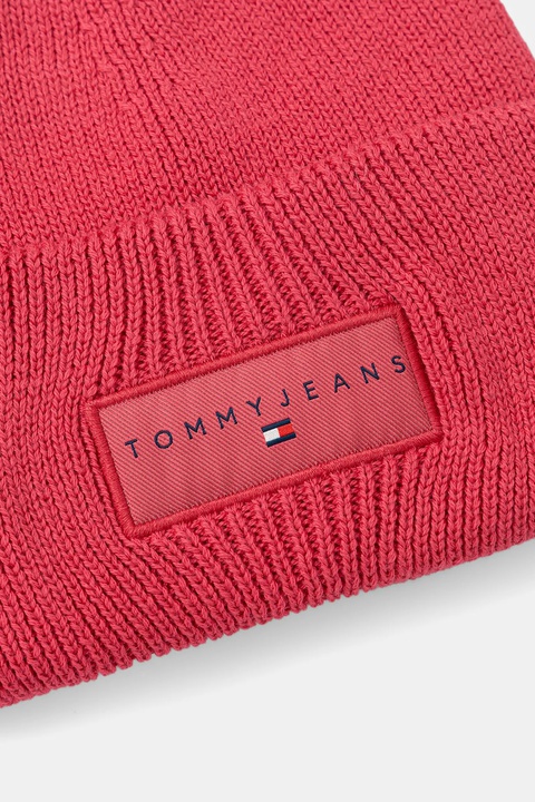 Tommy Jeans czapka bawełniana kolor różowy AW0AW17913 - zdjęcie produktu nr 2