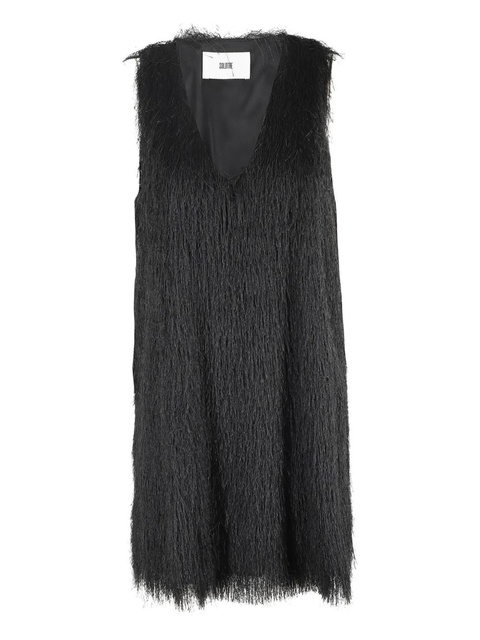SOLOTRE fringed dress - Black - zdjęcie produktu nr 1