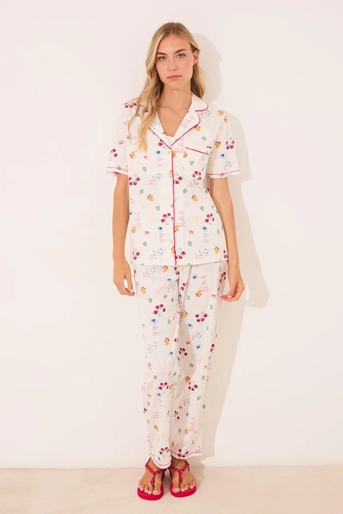 women'secret piżama bawełniana damska kolor biały bawełniana 3132103 - zdjęcie produktu nr 1