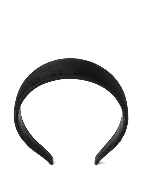 Gucci GGl eather-trim hair band - Black - zdjęcie produktu nr 2