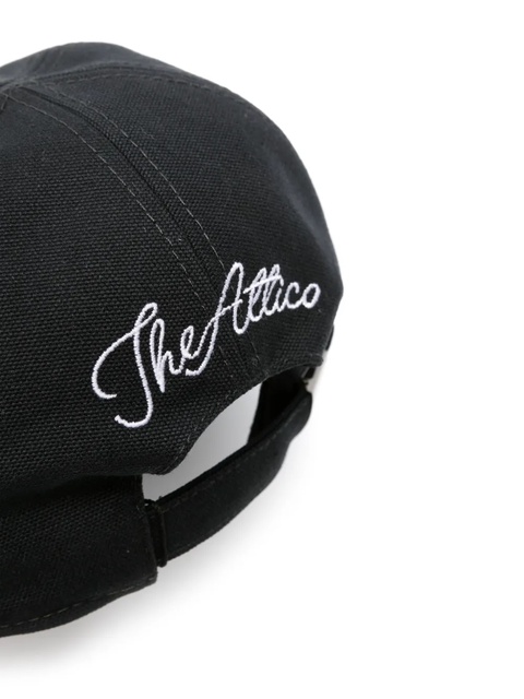 The Attico embroidered-logo canvas cap - Black - zdjęcie produktu nr 1