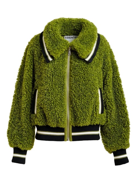 Essentiel Antwerp striped-details bomber jacket - Green - zdjęcie produktu nr 1