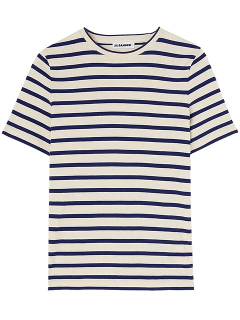 Jil Sander striped cotton T-shirt - White - zdjęcie produktu nr 1