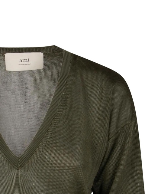 AMIRI v-neck ribbed knit sweater - Green - zdjęcie produktu nr 1