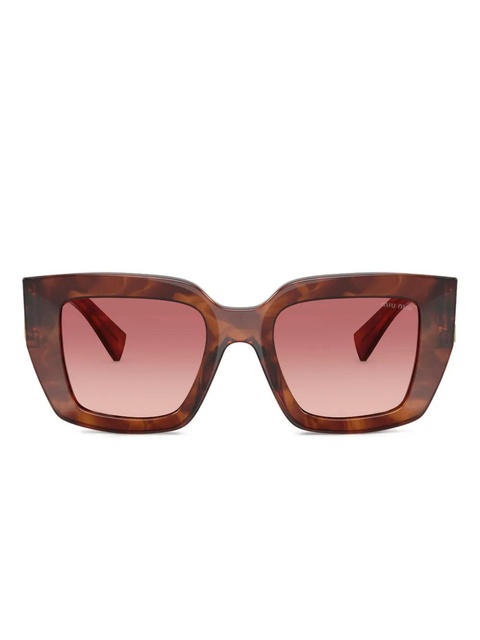 Miu Miu Eyewear geometric-frame sunglasses - Brown - zdjęcie produktu nr 1