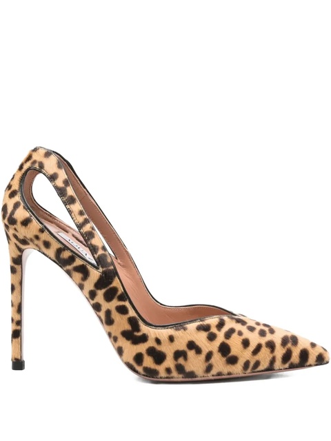 Aquazzura 105mm leopard-print cut-out pumps - Neutrals - zdjęcie produktu nr 1