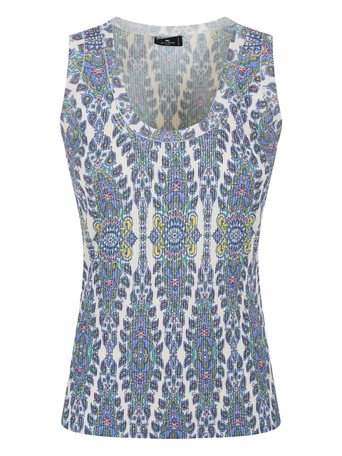 ETRO paisley-print ribbed top - Blue - zdjęcie produktu nr 1