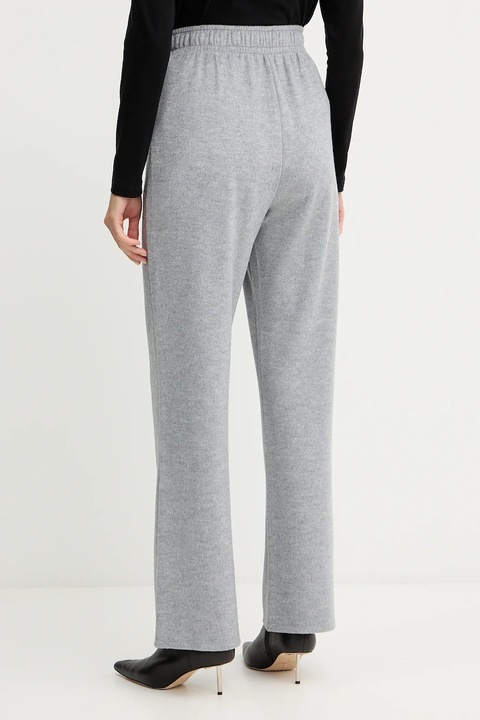Weekend Max Mara spodnie z dodatkiem wełny SPONDA damskie kolor szary szerokie high waist 2525786022600 - zdjęcie produktu nr 2