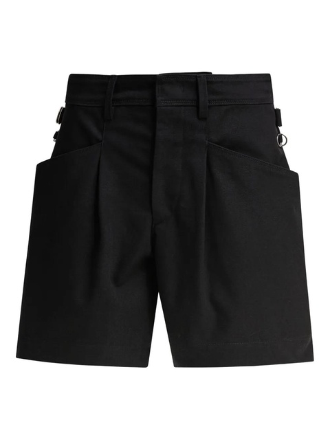 ISABEL MARANT pleated cotton shorts - Black - zdjęcie produktu nr 1