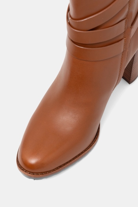 Lauren Ralph Lauren kozaki skórzane Cllns Tl Hl damskie kolor brązowy na słupku 802974386001 - zdjęcie produktu nr 2