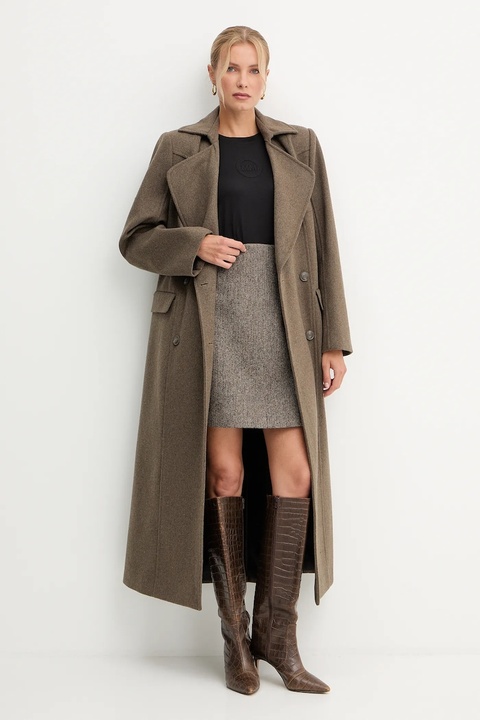 Weekend Max Mara spódnica wełniana MARCHE kolor brązowy mini prosta 2525106022600 - zdjęcie produktu nr 2