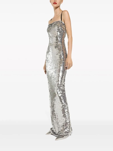 Dolce & Gabbana sequin-embellished maxi dress - Silver - zdjęcie produktu nr 2