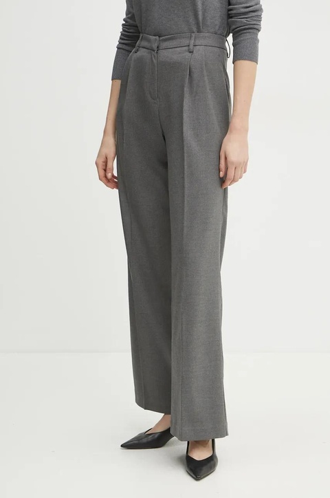 Morgan spodnie PANIS.F damskie kolor szary szerokie high waist PANIS.F - zdjęcie produktu nr 1