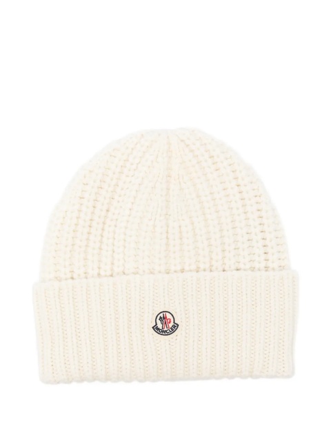 Moncler ribbed beanie - White - zdjęcie produktu nr 1