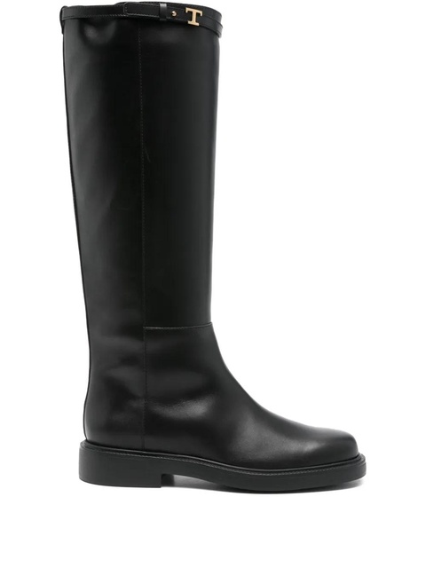 Tod's leather t-buckle knee-high boots - Black - zdjęcie produktu nr 1