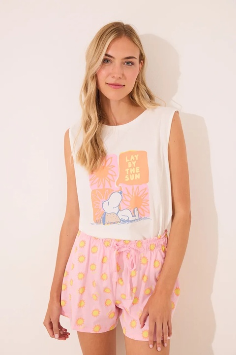 women'secret piżama bawełniana damska kolor biały bawełniana 3132109 - zdjęcie produktu nr 1