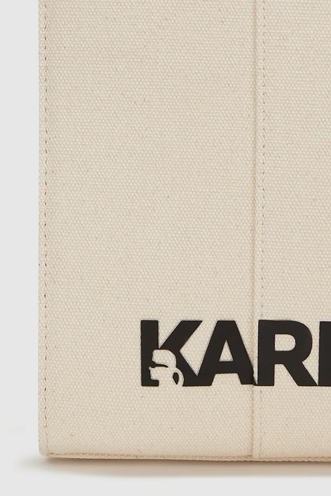 Karl Lagerfeld torebka bawełniana kolor beżowy A4W50053 - zdjęcie produktu nr 2