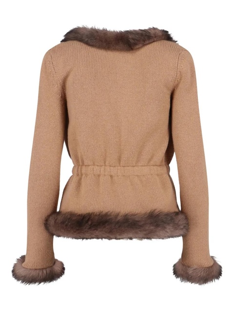 Valentino Garavani shearling-trim jacket - Brown - zdjęcie produktu nr 2