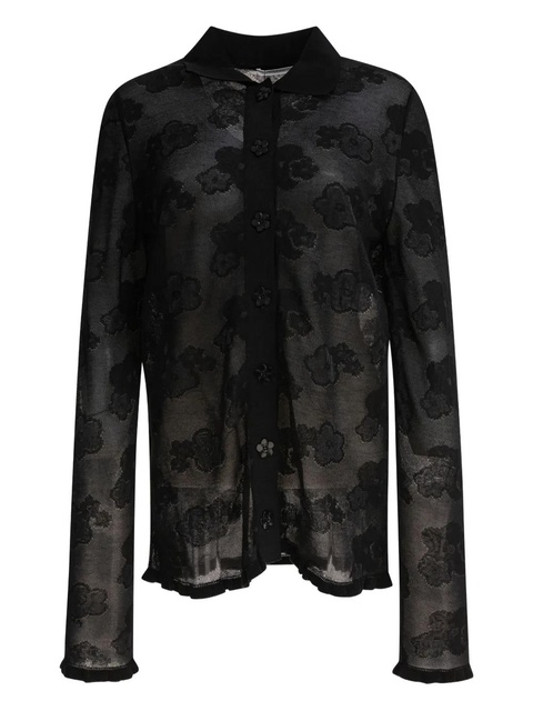 Cecilie Bahnsen Petra floral-jacquard shirt - Black - zdjęcie produktu nr 1