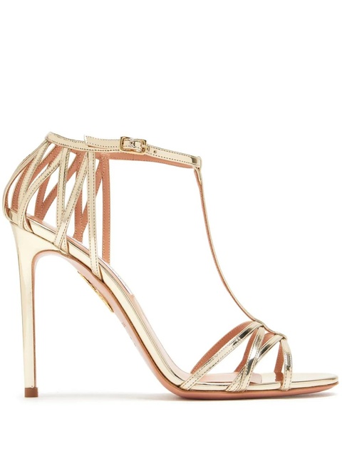 Aquazzura 105mm leather sandals - Gold - zdjęcie produktu nr 1