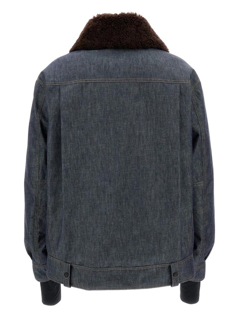 Moncler Grenoble shearling collar padded jacket - Blue - zdjęcie produktu nr 2