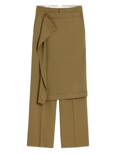 AMI Paris draped-detail wool trousers - Green - zdjęcie produktu nr 1