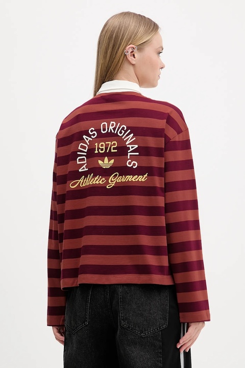 adidas Originals longsleeve bawełniany LS GFX POLO kolor czerwony KF2323 - zdjęcie produktu nr 1
