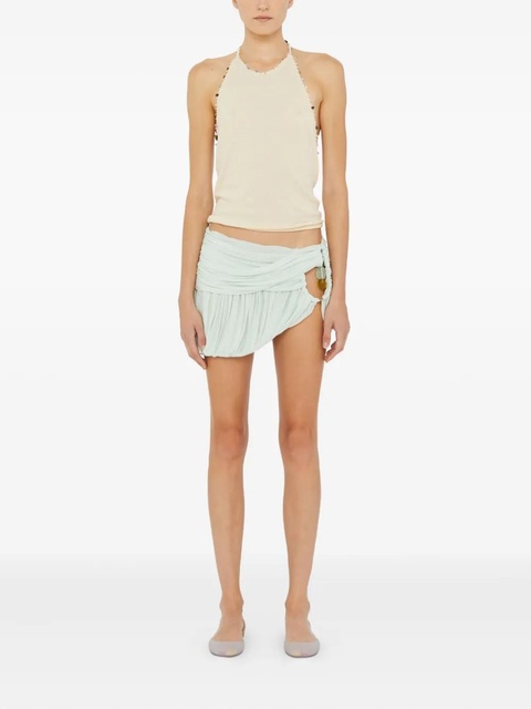 Christopher Esber pleated bubble mini skirt - Green - zdjęcie produktu nr 2