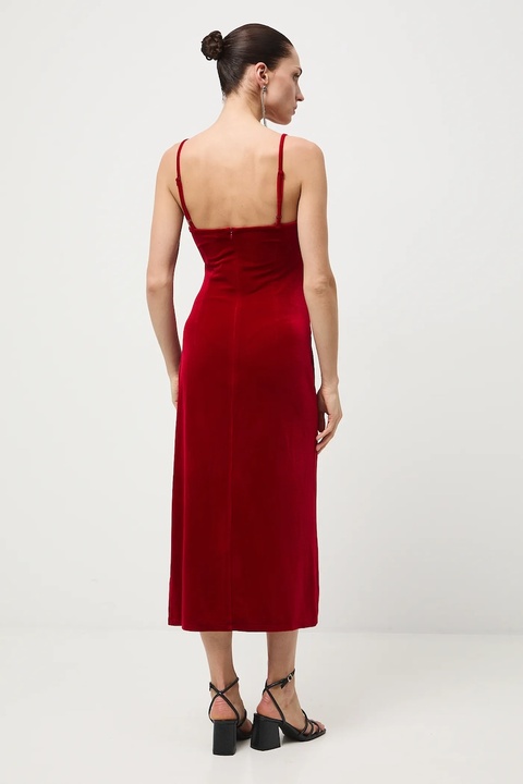 Medicine sukienka kolor czerwony midi dopasowana - zdjęcie produktu nr 2