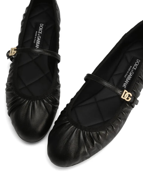 Dolce & Gabbana leather ballet flats - Black - zdjęcie produktu nr 2