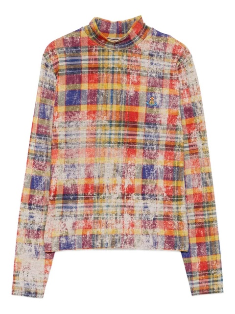 Vivienne Westwood Dolcevita tartan turtleneck top - Red - zdjęcie produktu nr 1