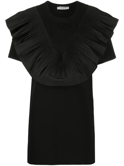 Valentino Garavani ruffle-bib elongated blouse - Black - zdjęcie produktu nr 1