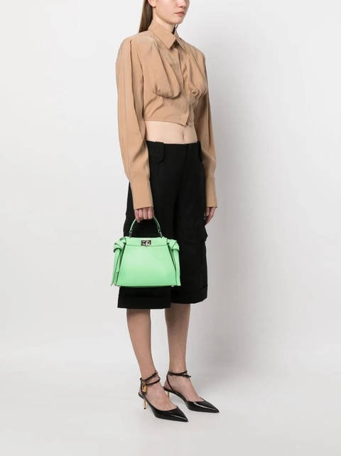 FENDI mini Peekaboo leather bag - Green - zdjęcie produktu nr 2