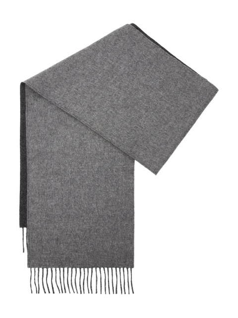 LOEWE logo-patch fringed scarf - Grey - zdjęcie produktu nr 1