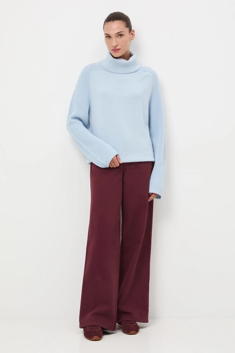 Medicine jeansy bawełniane damskie kolor bordowy - zdjęcie produktu nr 1