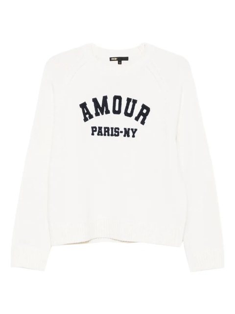 Maje Amour Paris-NY embroidered sweater - Neutrals - zdjęcie produktu nr 1